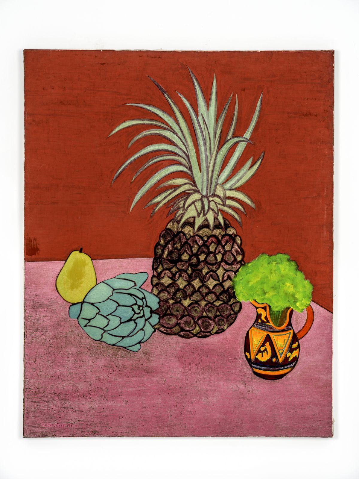 5.Pineapple Still Life, 1983 Oil on canvas 127 x 101.6 cm (50 x 40 in) Courtesy the artist and Esther Schipper, Berlin/Paris/Seoul Photo © Hyun Jun Lee © 2026 March Avery / VG BildKunst 