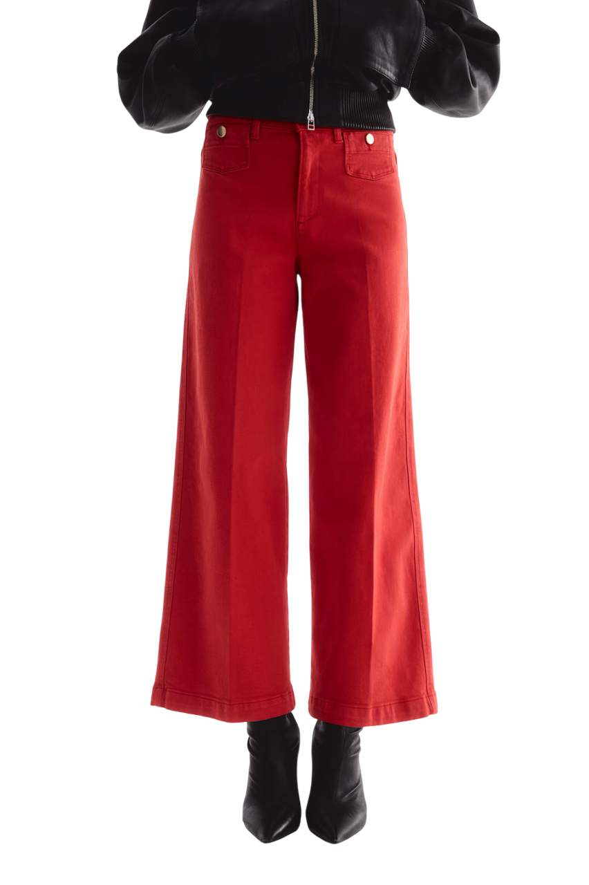 하이웨이스트 앵클 와이드 진