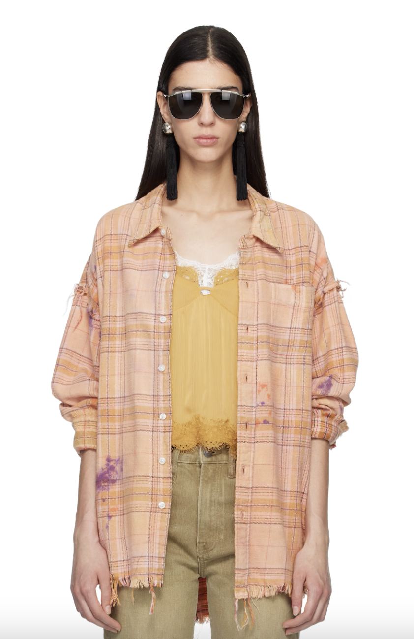 오렌지 슈레드 심라인 셔츠