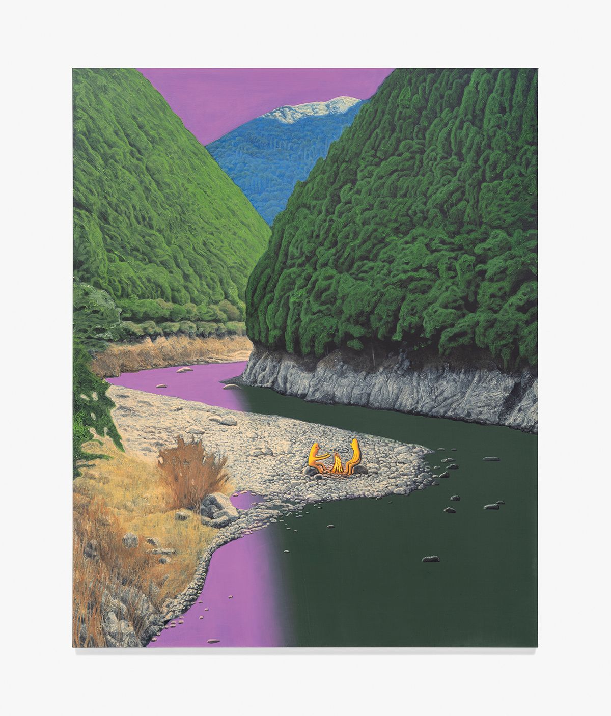 <날이 샐 때까지 우리는>, 2025~2026, 캔버스에 아크릴릭, 아크릴릭 과슈, 162.5x130.5cm. 