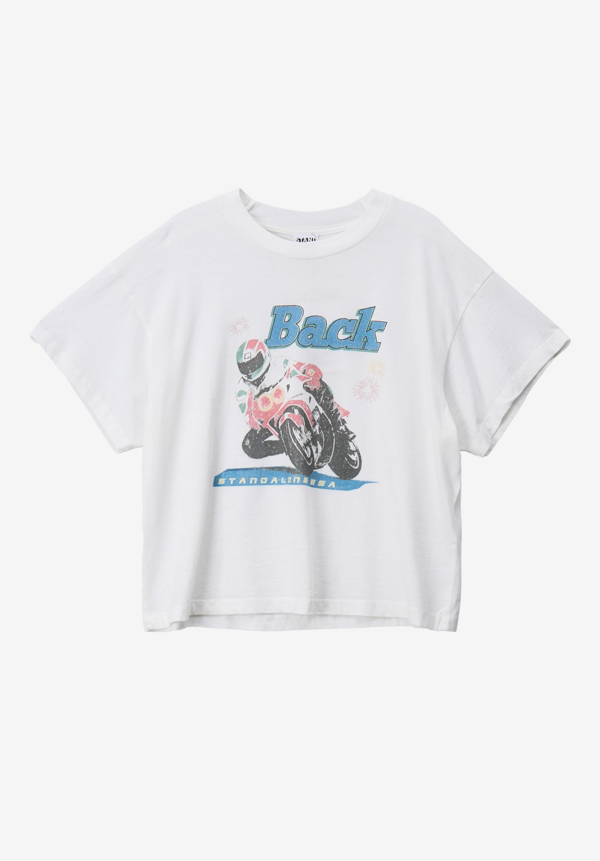 STANDALONE "BACK" MOTORCYCLE HALF SLEEVE T-SHIRT, BLUE