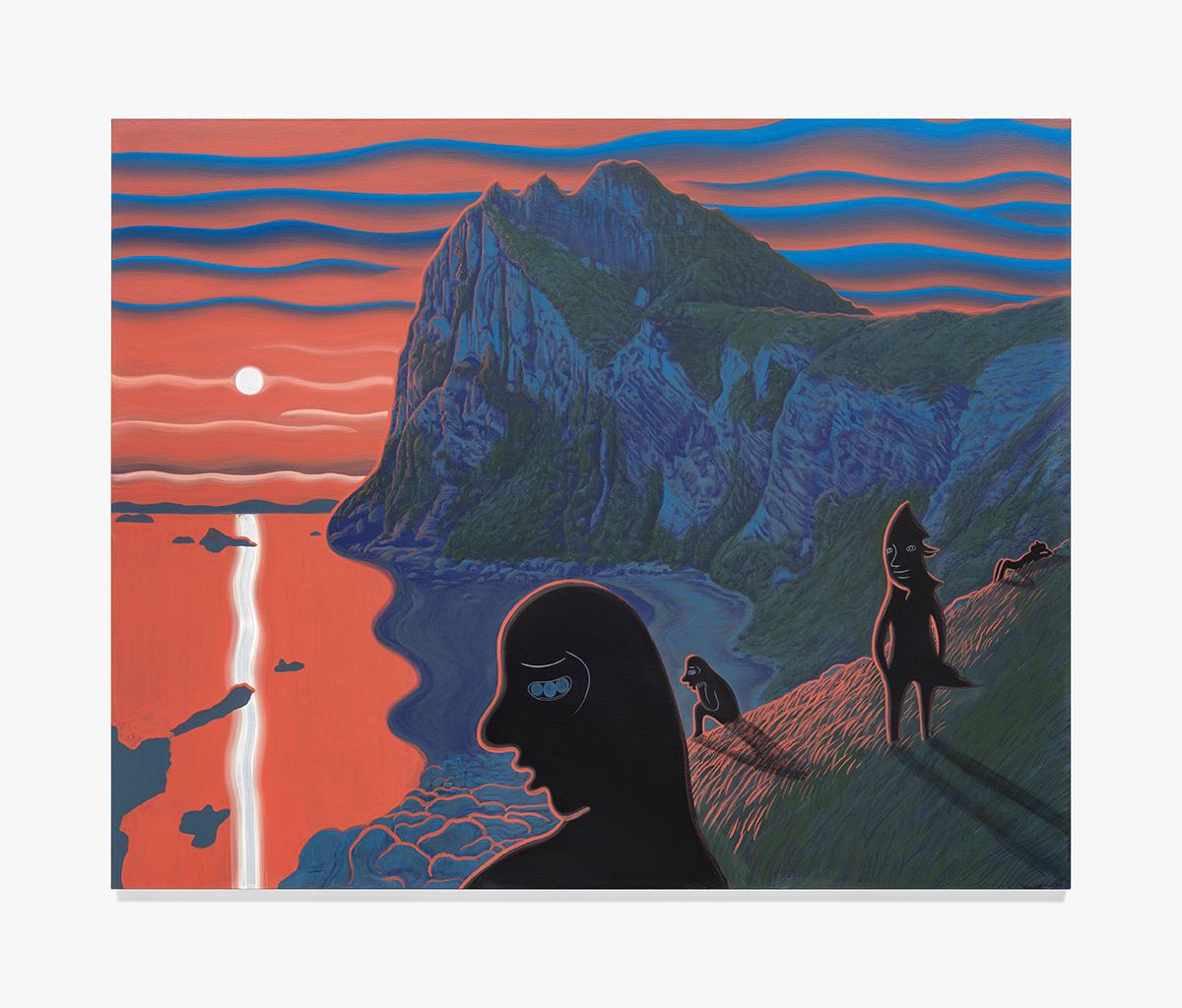 <새로운 시작 앞에서 우린 그렇게 아무 말 없이 있었어>, 2025, 캔버스에 아크릴릭, 아크릴릭 과슈, 130.5x162.5cm. 