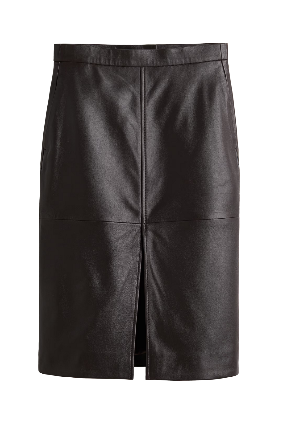 레더 펜슬 스커트