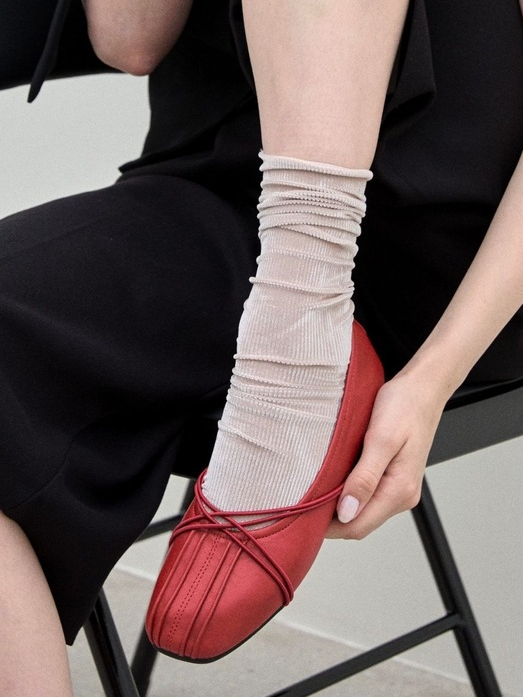 플리츠 X-엘라스틱 스트링 플랫슈즈 6만4천원대