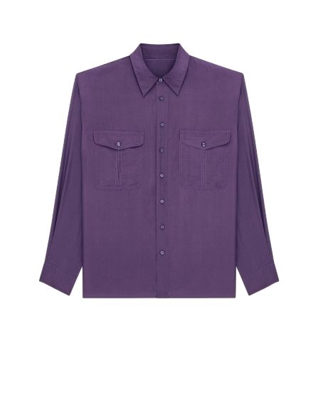 실크 새틴 소재 셔츠