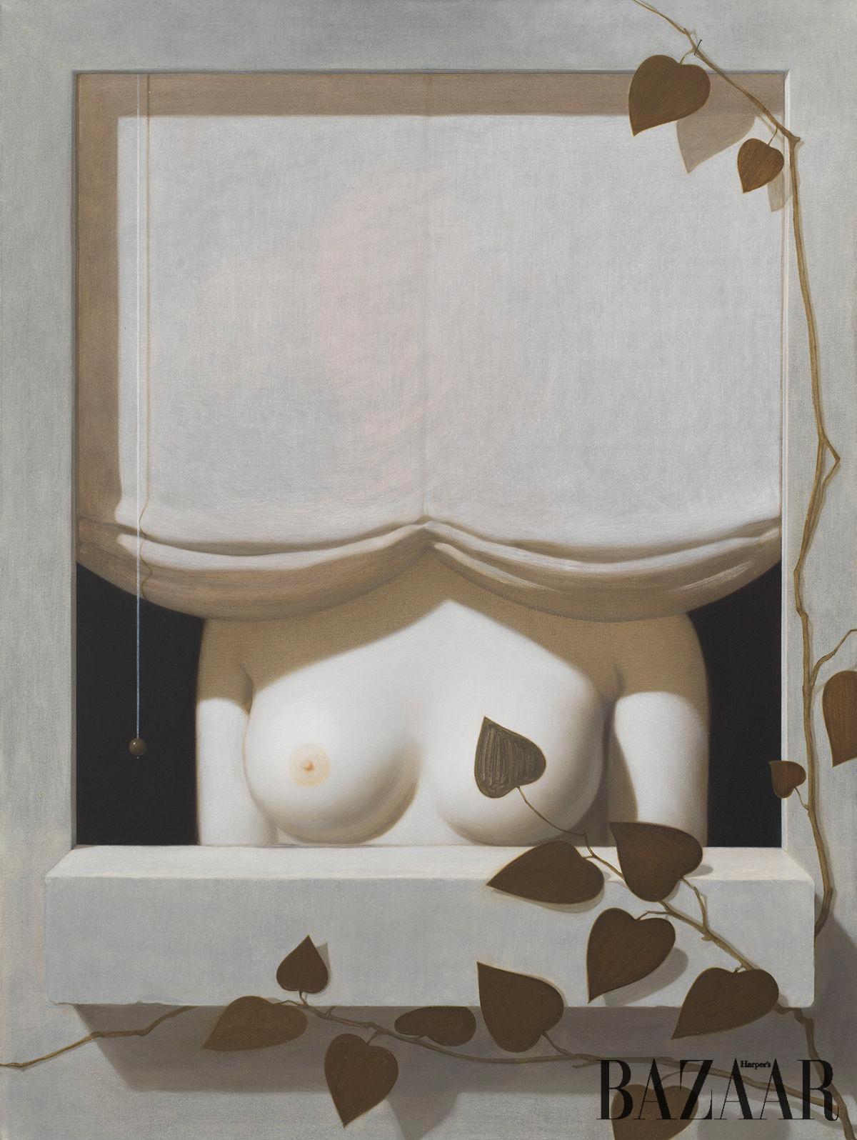  Anna Weyant, <Geraldine>, 2024, Oil on Canvas, 121.9x91.4cm © Anna Weyant, Courtesy Gagosian.