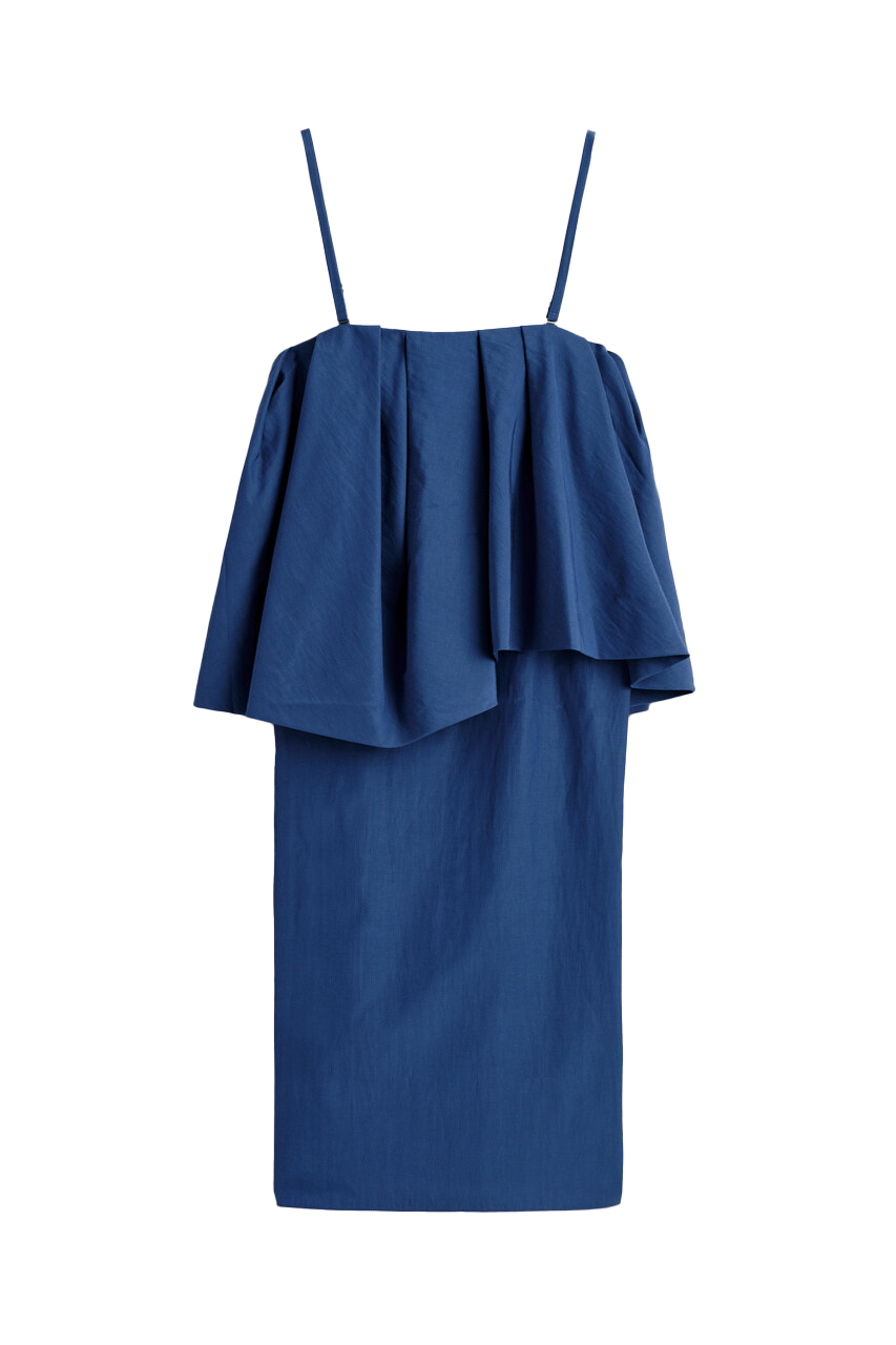 레이어드 방도 미디 드레스