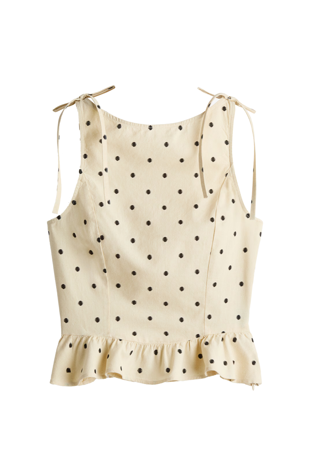 리넨 블렌드 페플럼 탑