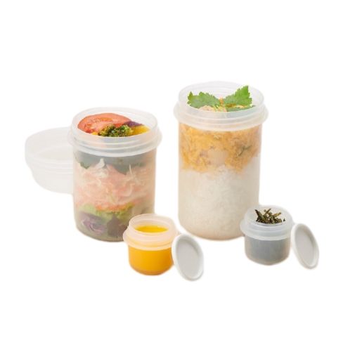 폴리프로필렌 토핑 컵이 포함된 도시락 통