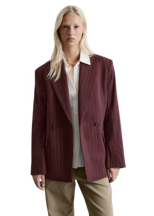 더블 브레스티드 울 블레이저