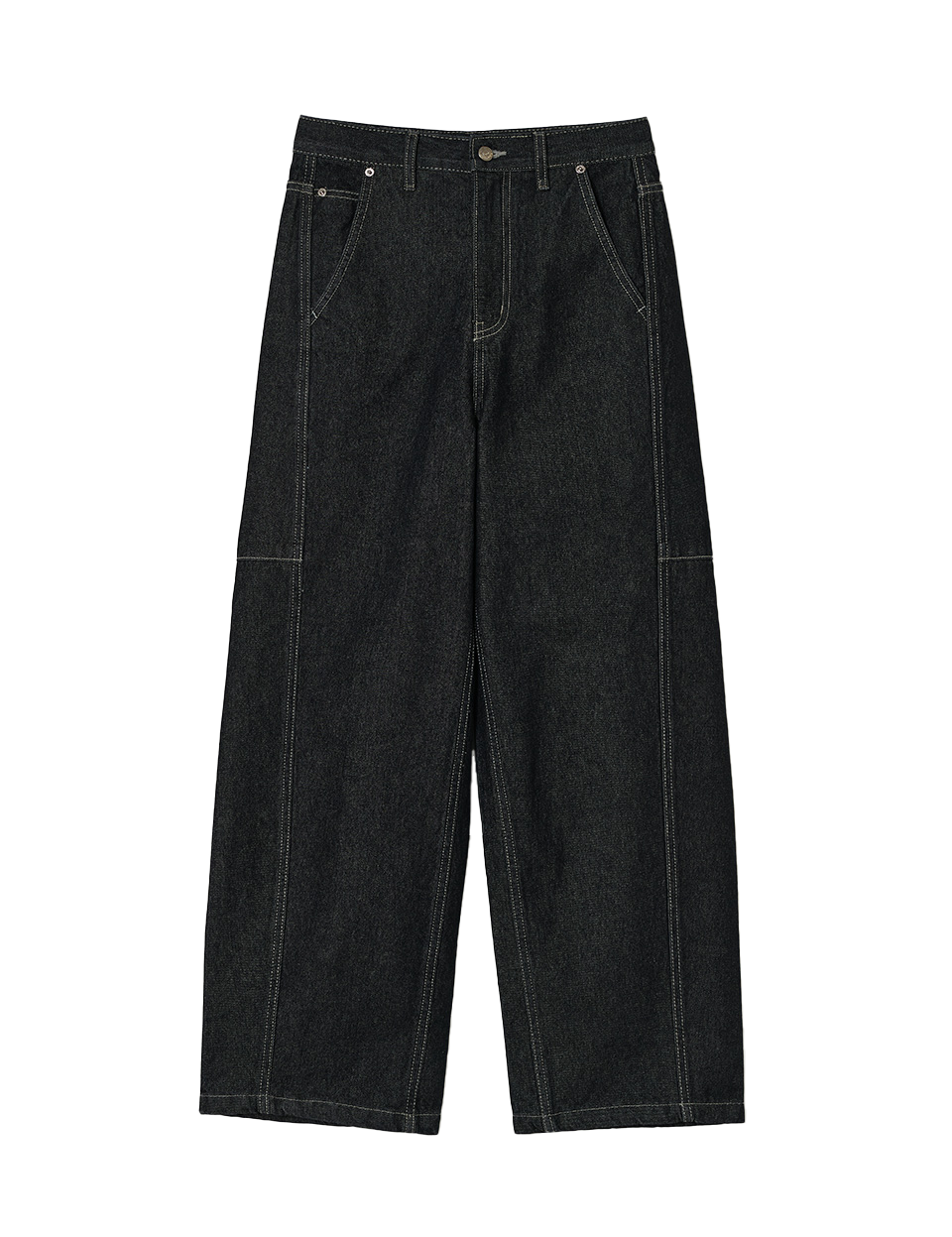 커브드 데님 팬츠