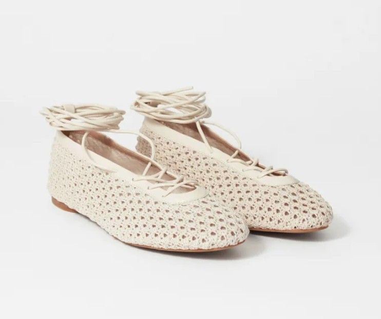 레이스 업 발레 플랫