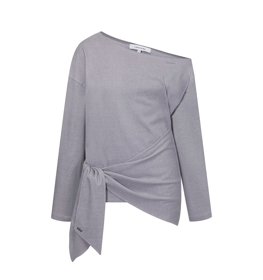 Off-Shoulder Sweatshirt + Scarf