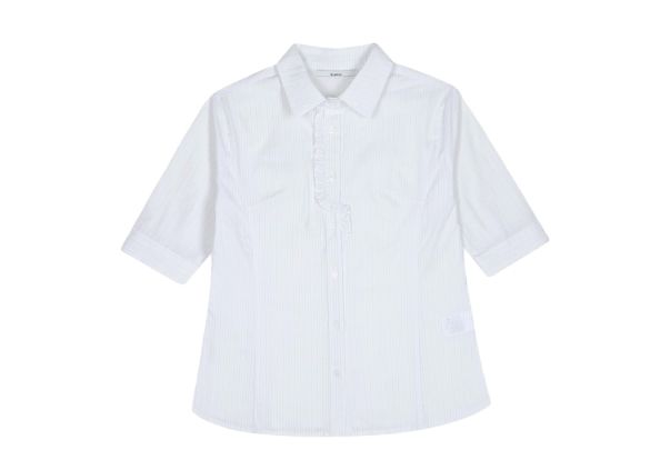 스트라이프 프릴 셔츠