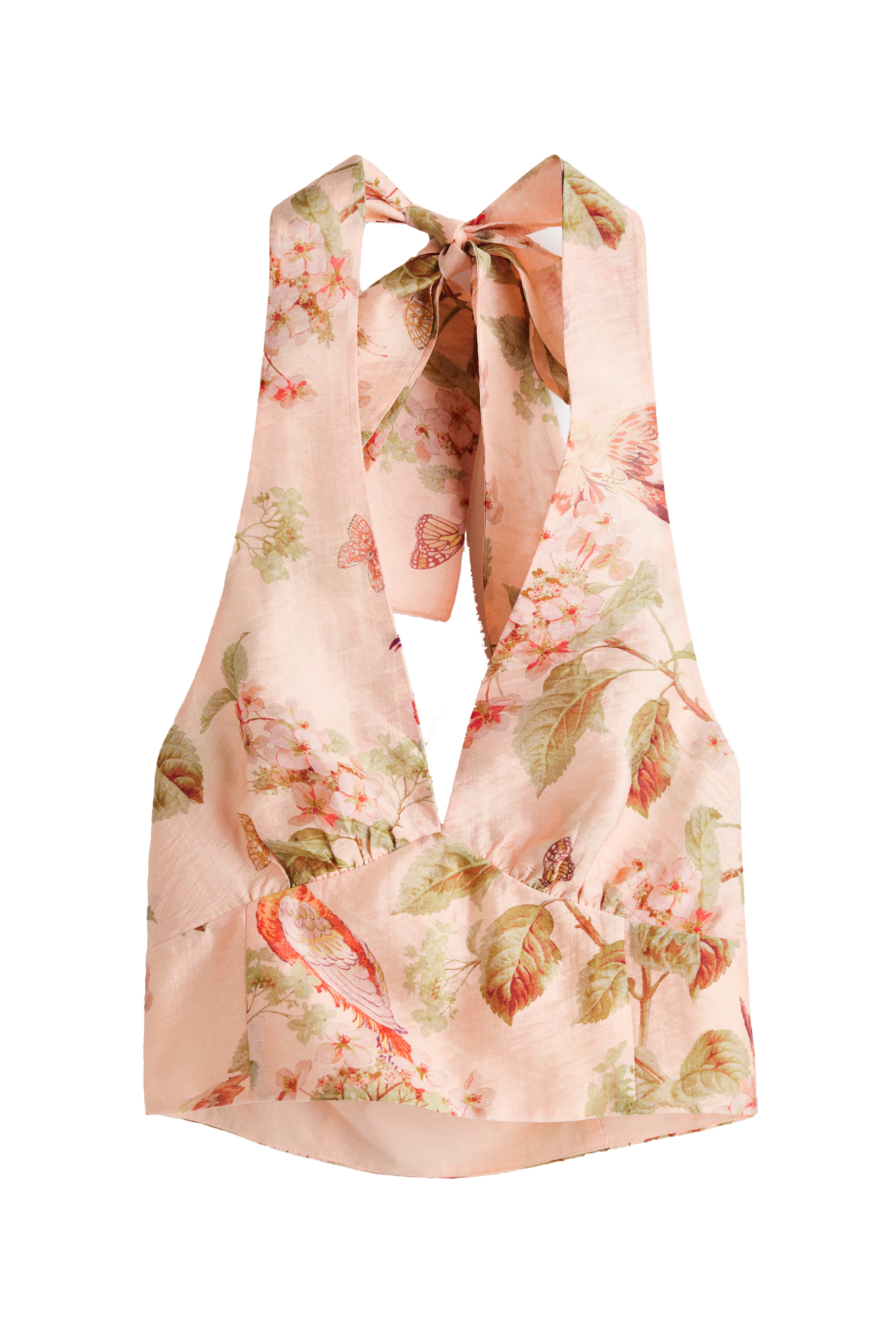 프린트 홀터넥 탑