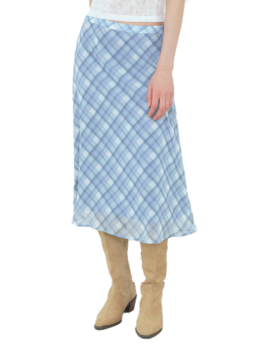 Check Midi Skirt