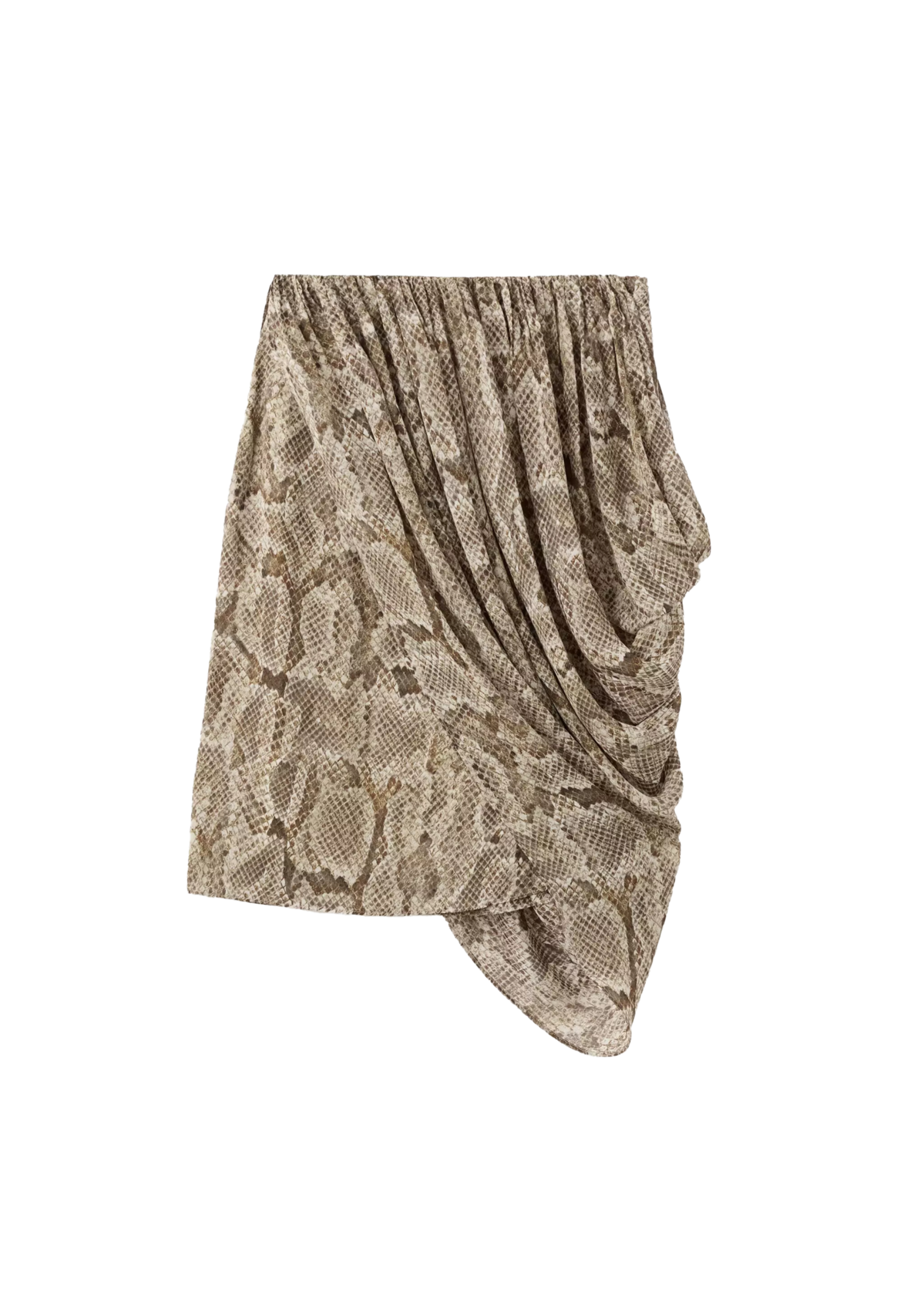 애니멀 프린트 미디 스커트