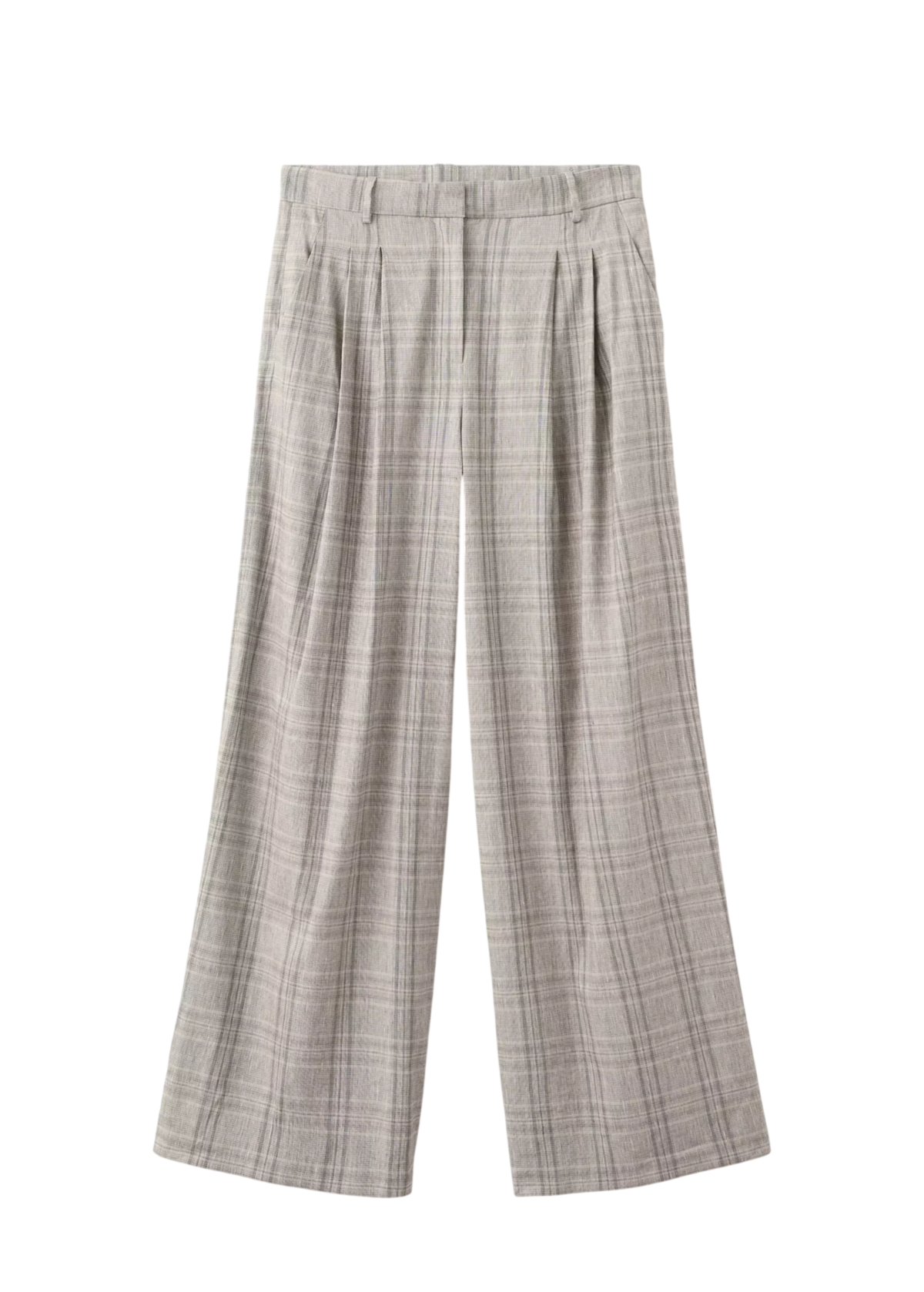 체크 플리티드 트라우저