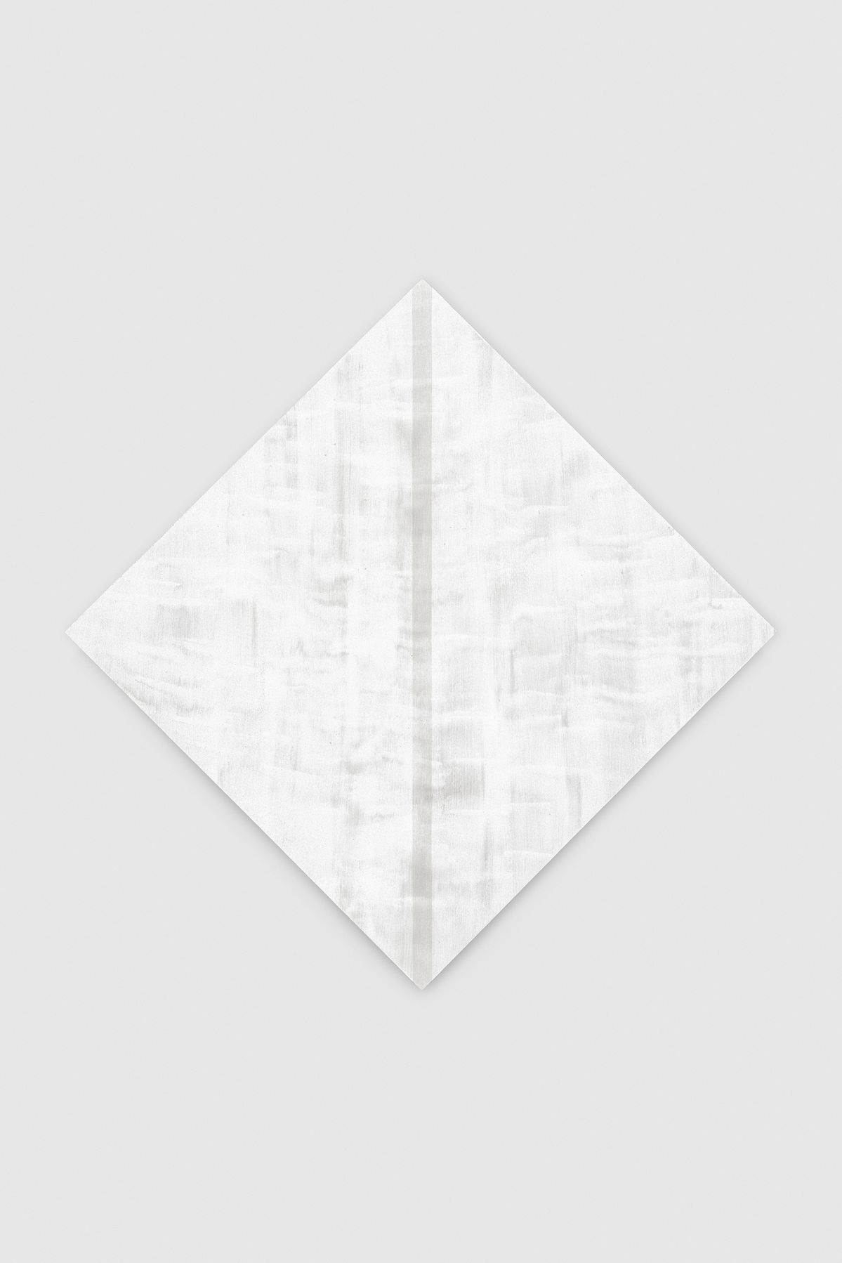 Untitled (White Diamond with White Inner Band) 2026 glass microspheres in acrylic on canvas 179.7 x 179.7 x 9.5 cm © Mary Corse, courtesy Pace Gallery