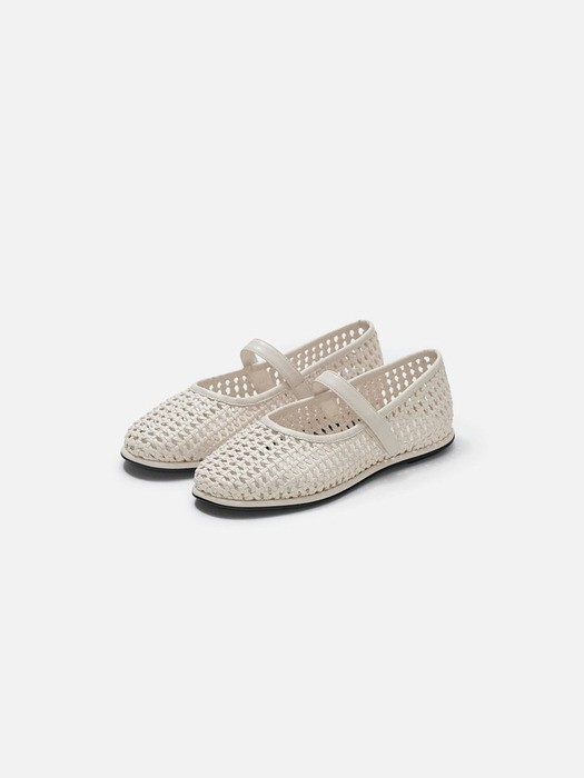 Danghye mary jane shoes Mesh Ivory