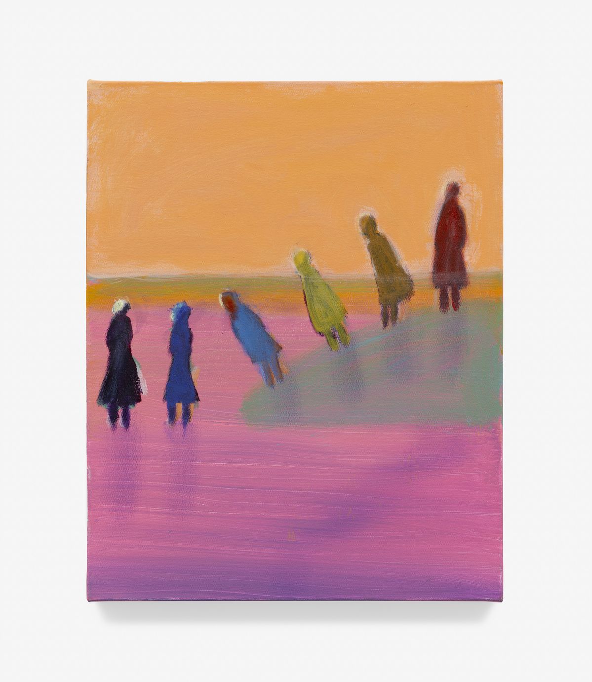 캐서린 브래드포드, Winter Coats, 2025, 캔버스에 아크릴릭, 51.3 x 40.6 cm