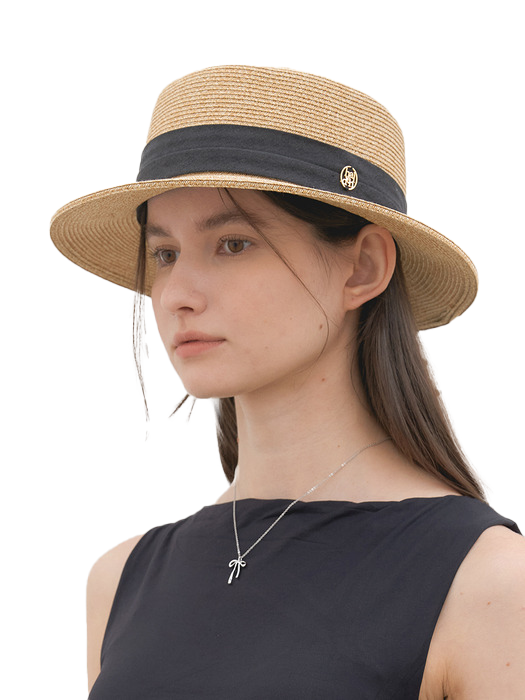 raffia boater hat