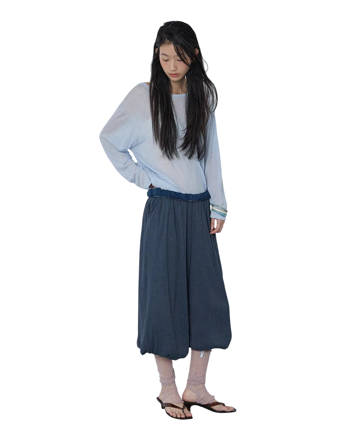 미스트 플리츠 하렘 팬츠