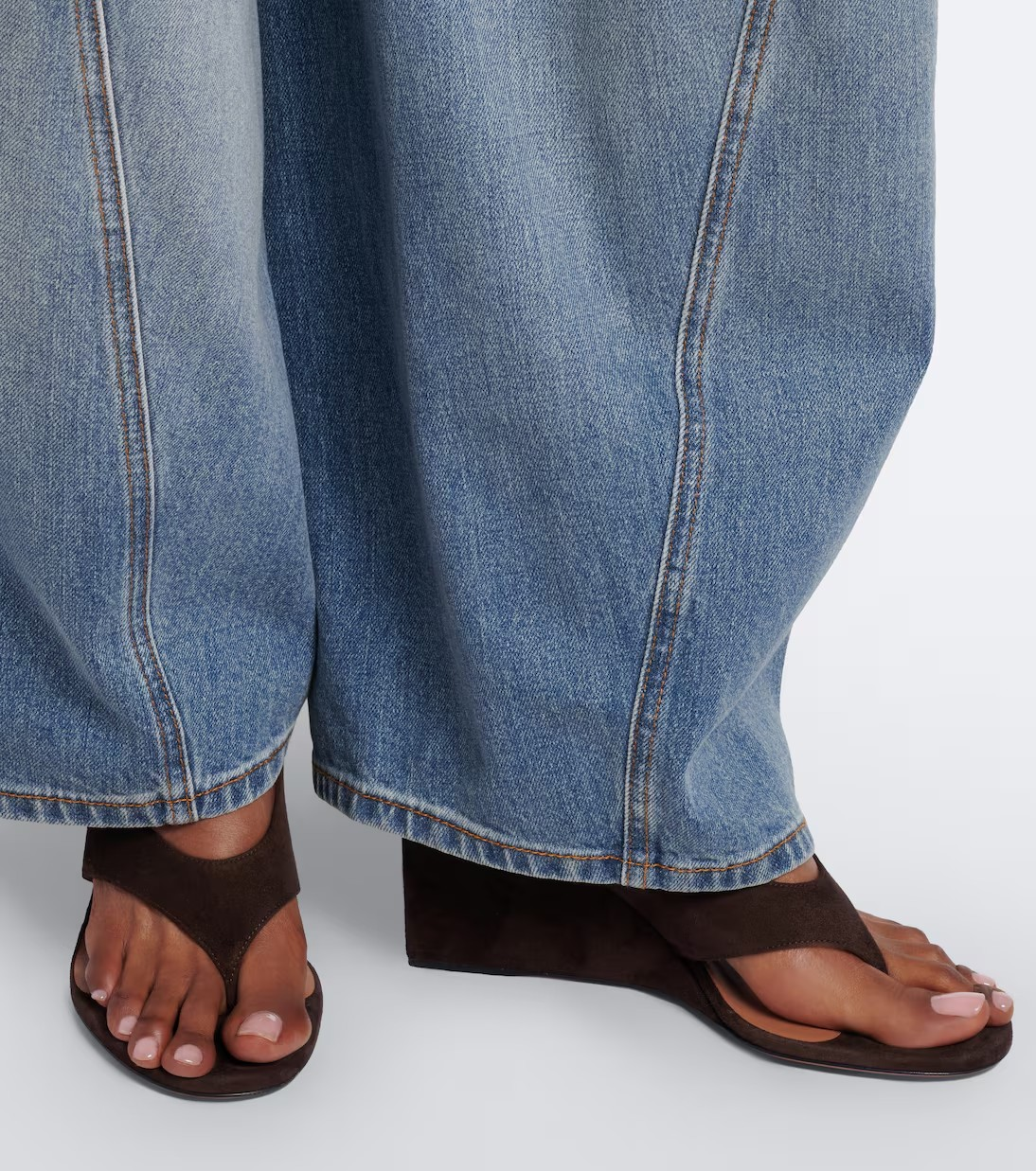 Cube suede wedge sandals