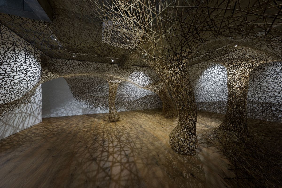 Tanabe Chikuunsai IV, 'Invisible Forest', 2026, tiger bamboo, site-specific installation at Frieze House Seoul. Photo: Koh Jeong Kyun. Courtesy of Frieze House Seoul