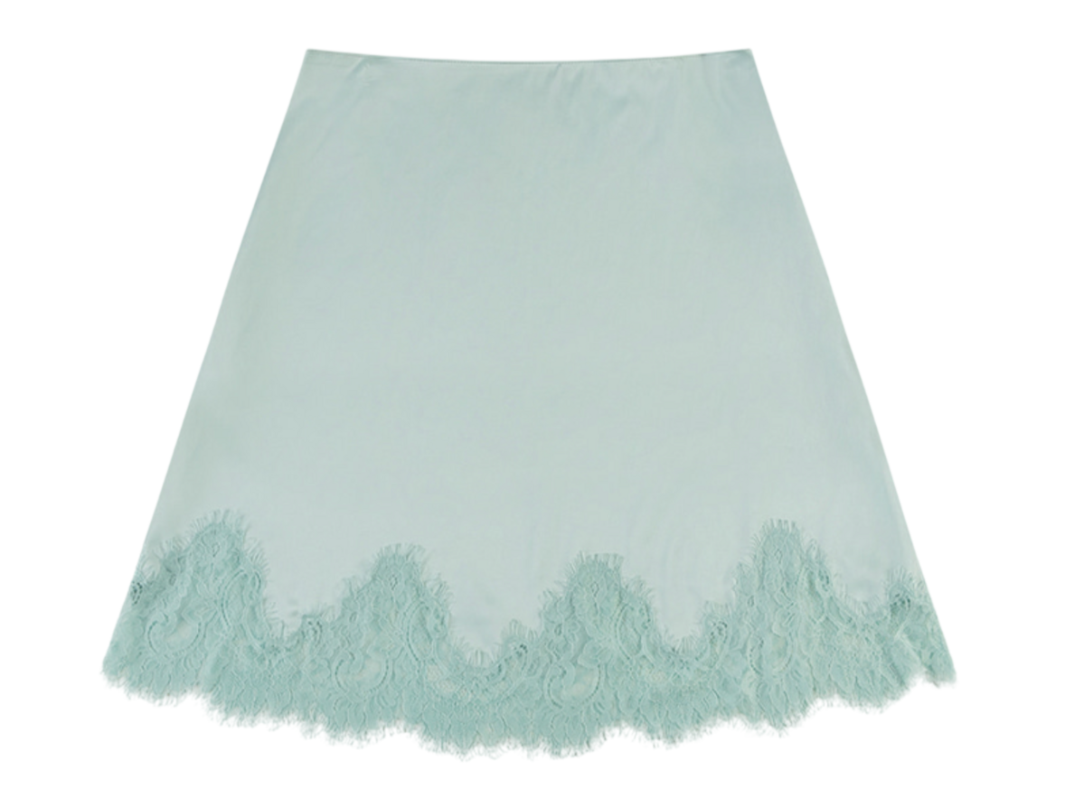 A-Line Lace Satin Skirt