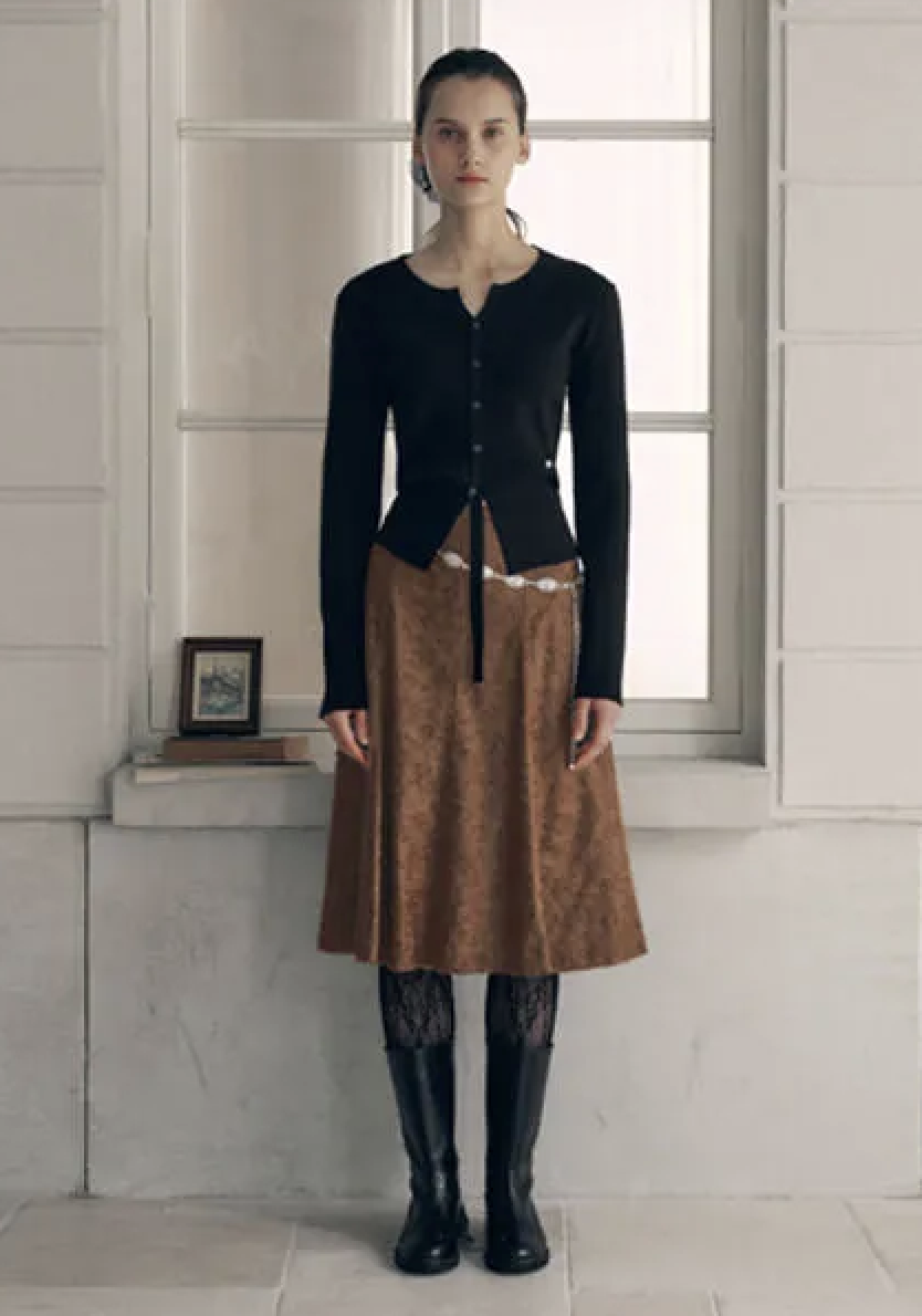 SUEDE MERMAID SKIRT BROWN