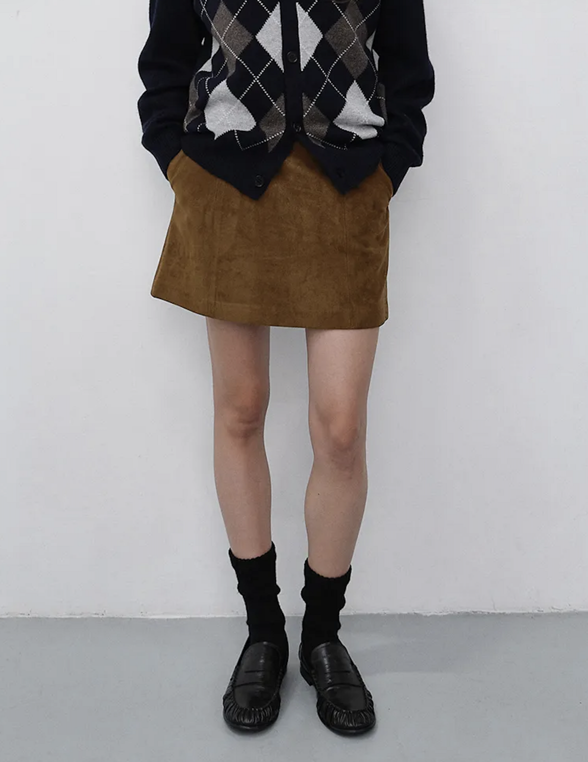 SUEDE MINI SKIRT BROWN