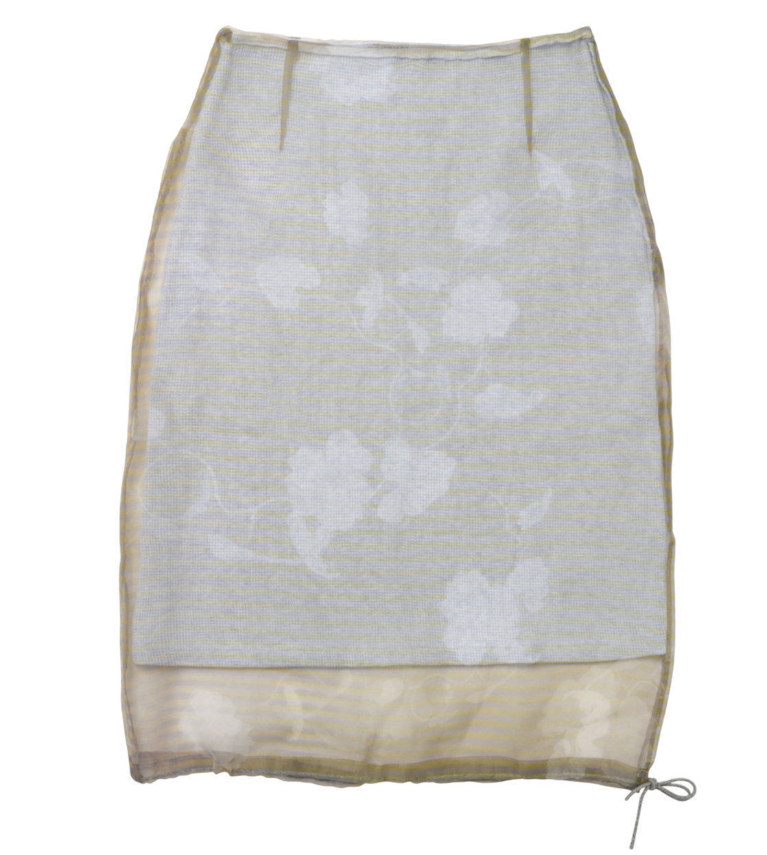 Print Mesh Skirt, Flax