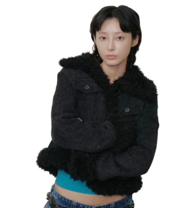 퍼 트리밍 레트로 숏 자켓