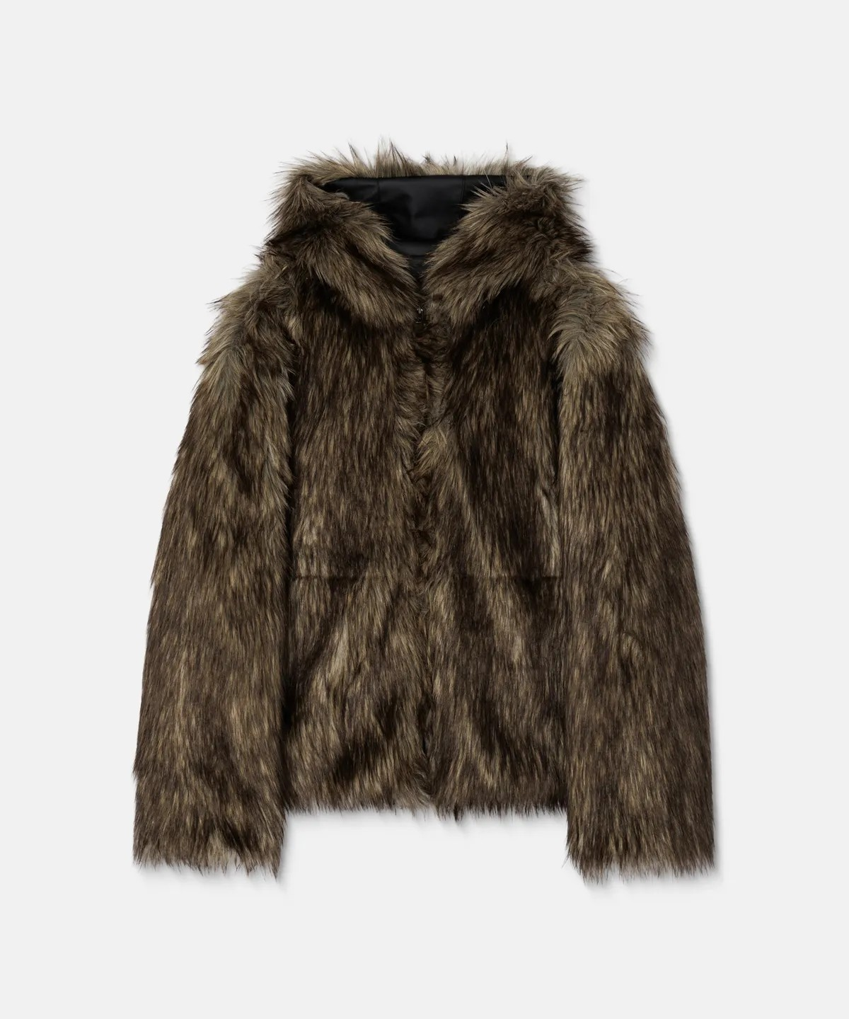REVERSIBLE HOODIE FAUX FUR JACKET