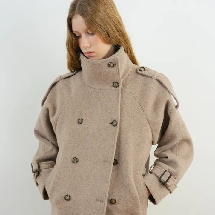 Wool Half Trench Coat