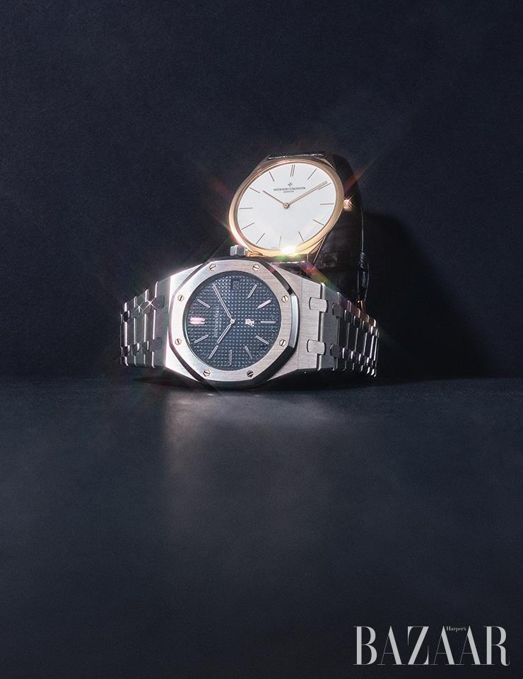 (위부터) ‘히스토릭 울트라-파인 1955’ 시계는 Vacheron Constantin. ‘로얄오크 점보’ 시계는 Audemars Piguet.