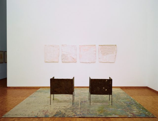 ‘Plural’, 1995, 387×396cm, Iron, wood, paint, linoleum.